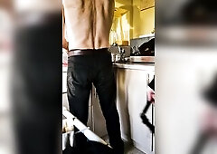 thrall washes the dishes, Headmistress with a whip