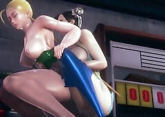[STREET FIGHTER] Chun Li Gets Full Holes in Cammy (CG PORN 60 FPS)