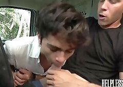 Big cock facial for gay jock after ass fucking session