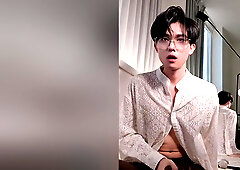 Sexy Twink In Suit Swing His Cock And Cum All Over Your Face And Tongue For Money