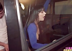 Chubby Brunette Hottie With Big Tits Banged In The Car