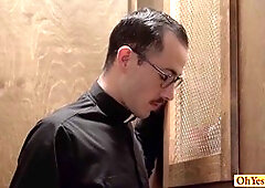 Fellow receives intense anal, blowjob from mature in hunky twink gloryhole encounter!