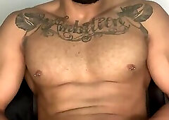 Big dick cumming in the home office