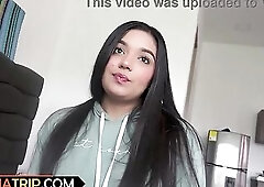 Overweight large melons amateur latin babe drilled in the booty roughly