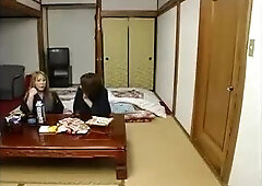 Japanese TS inn stuff has gangbang with customers