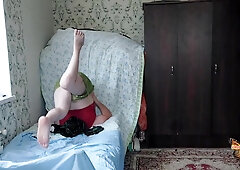 Pretty She-Creature In Stomach Dancer Sundress Homemade Steamy Platinum-Blonde Model