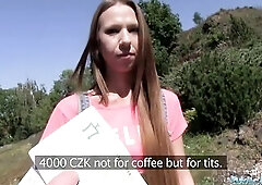Public Agent Lengthy haired hottie screwed outside
