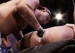 Fisting Central: Couple Leo Forte & Zack Taylor banging tongue kissing on the table