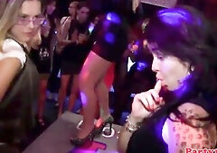 CFNM amateur partysluts banged by strippers at real club