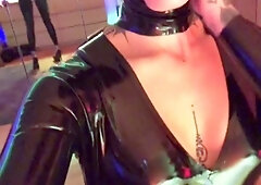 Latex bitch plays bdsm games in euro porn movie