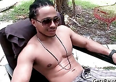 Dude riding 20 inch black stallion