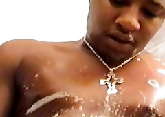 Seductive black anal gay porn under the warm shower