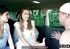 BRIDE4K. Concupiscent bride showed her consummate natural breasts and vagina to strangers