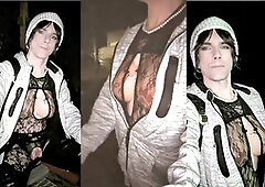 Solo gay femboy enjoys a day outdoors with a cute gay woman