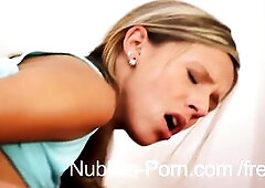Hot blond teen Tracy Likes bows over to get her soaked vagina fucked by her guy's bang penis and gets her merry little butt showered in cum.