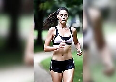 Aged runner Babes Nipp Slide – Massive Saggy Melons Jiggling NO BRASSIERE Part 1 [AI]