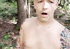 Camping website, getting nude and walking the public trails. Finished on picnic table for hikers