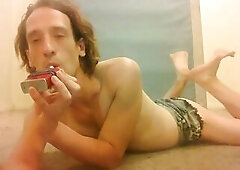 Fuckable Transgirl Vaping After 9+ Months HRT w/Moist Butt & Ribald Cute Feet