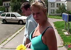 Blonde Cougar Enjoys Threesome With Two White Boys