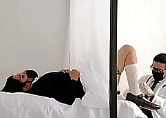 A sly gynecologist inserts his rod into his patients during consultations.