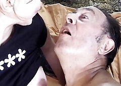 This experienced playgirl gets her sloppy holes stretched wide and overflowing with cum during a wild haystack session. That babe clenches and squirts