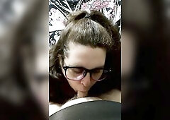 Large Tit Plump Beauty with Glasses Sucks Jock Cum In Mouth