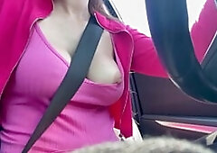 European Stepmom Artemisia Love driving around