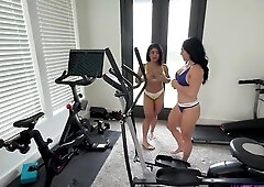 Yanet and I were the one and the other finishing up a little cardio workout but we’re so hawt that we started stripping right without our garments! 
