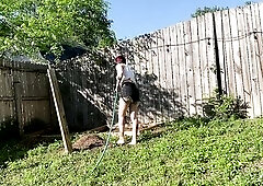 Stripping and Hosing Myself Down After Tending My Garden