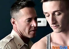 Gay cop eats amateurs ass