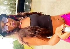 Sissy crossdresser outdoors compilation