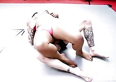 Breasty London Rose In nature's garb Wrestling A Chap Banged On The Mats And Sucking That Wang - Evolved Fights