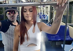 Pervert Pounds Brazilian Ksalnovinhos Doggy on Crowded Bus