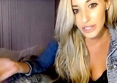 Skinny busty blonde fake boobs