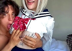 Enormous chested Blonde doggystyle hardcore ramming