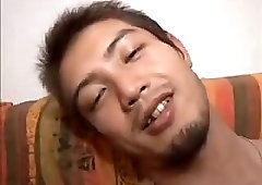 Oriental Jock gets rimmed and milked