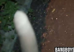 Handsome jock outdoor bareback fucked and doused in jizz