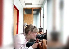 Office bitch sucks bosses ramrod