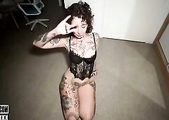 Obedient, Tattooed White Angel is Dominated and Drilled Hard by her Boss!