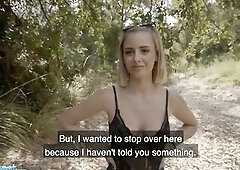 Public Agent Cute Spanish Golden-Haired Lya Missy Drilled in the Forest