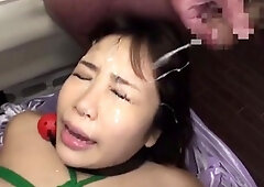 Gangbang and bukkake training for big tittied Asian babe