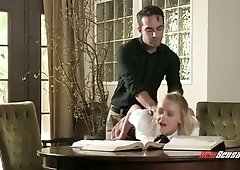 Alluring teen with smooth pussy Kenzie Kai gets fucked hard