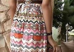 Beautiful t-girl shows her ass and gets nailed