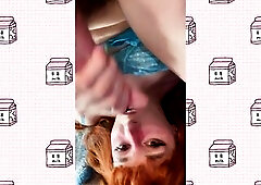 Ginger femboy in blue underware