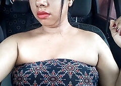 Stepmom Paty Paty feels the urge to play with her tits and vulva while out and about