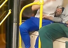 Russian lads having sex on public bus