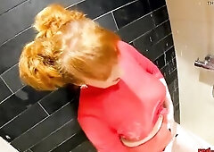 Time to get red hawt and steamy in the shower - and naturally I'm appropriately clothed in sheer clingy top and pants which leave to the imaginat
