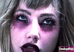 Goth teenager nympho gets her male stick treatment