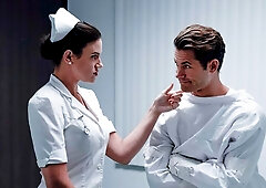 Spicy big-boobed brunette Penny Barber is feeling a pretty big dick