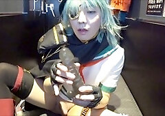 Pleco_tail in KanColle Kiso cosplay enjoying some solo action